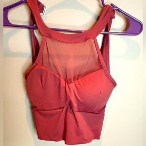 Salmon workout crop top
